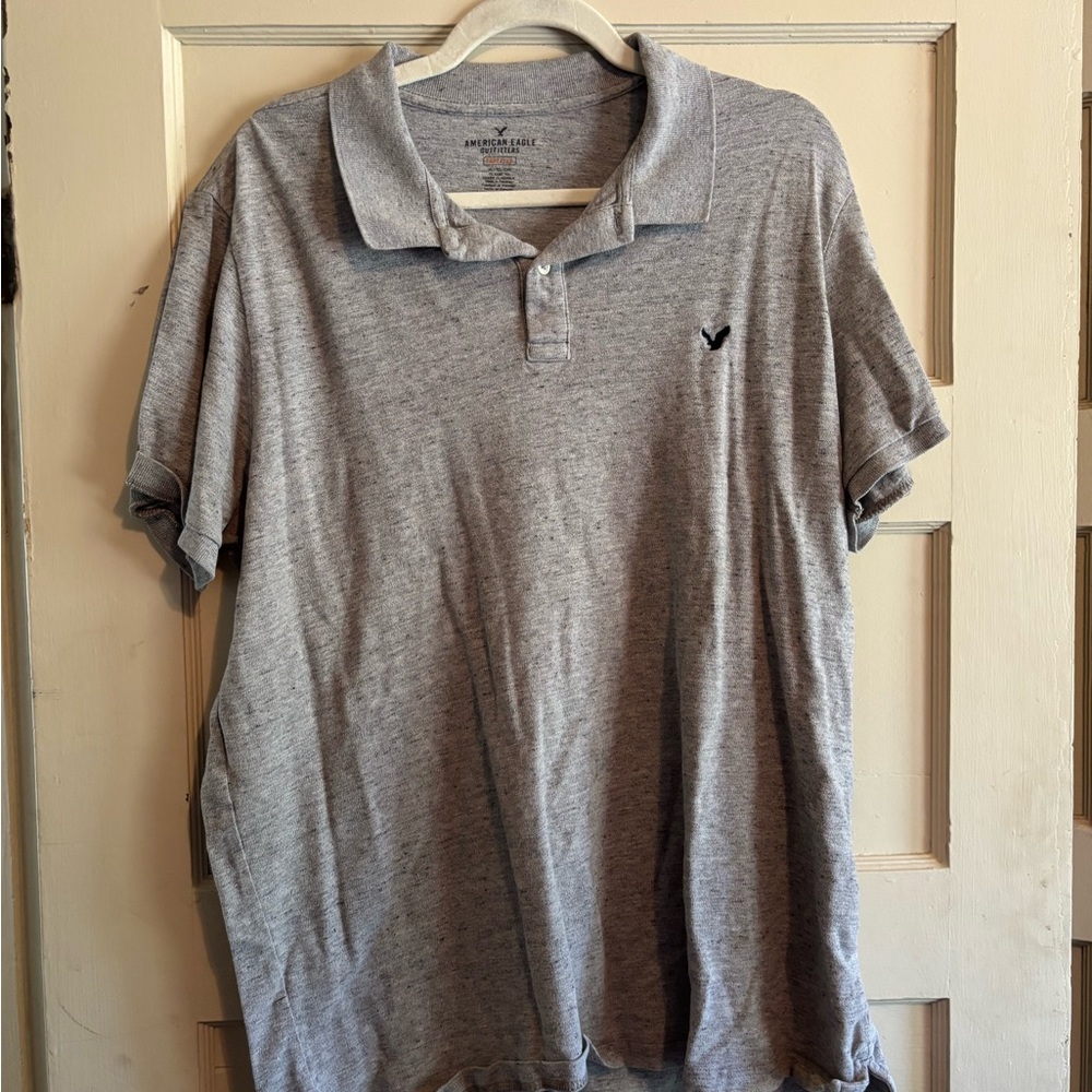 American Eagle Outfitters Heather Gray Polo Shirt
